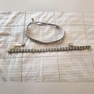 Bejeweled belt and headband.